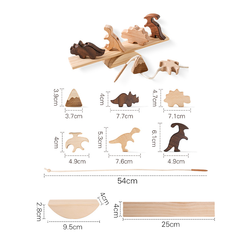 Jouet d'équilibre Montessori en bois avec animaux à empiler