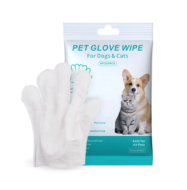 Gants et lingettes de nettoyage pour animaux de compagnie