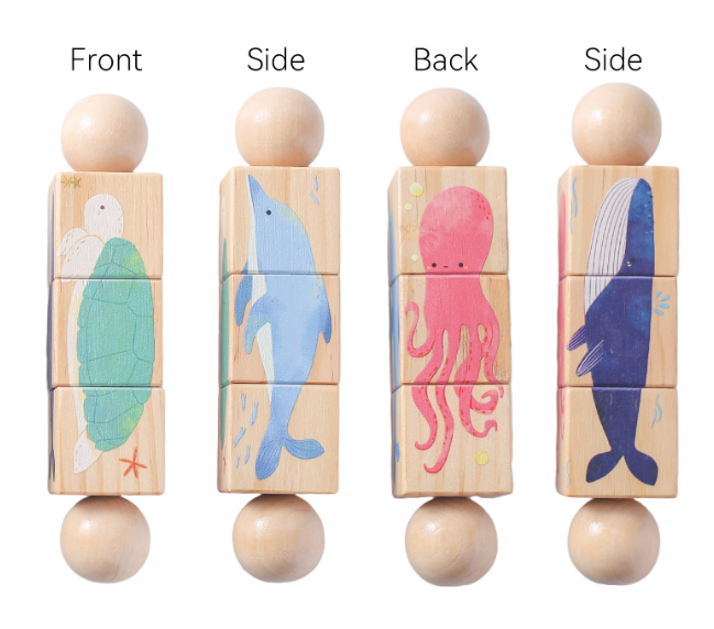 Puzzle Animal en Bois avec Clochette pour Enfants
