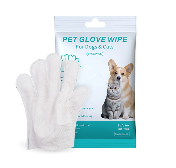 Gants et lingettes de nettoyage pour animaux de compagnie