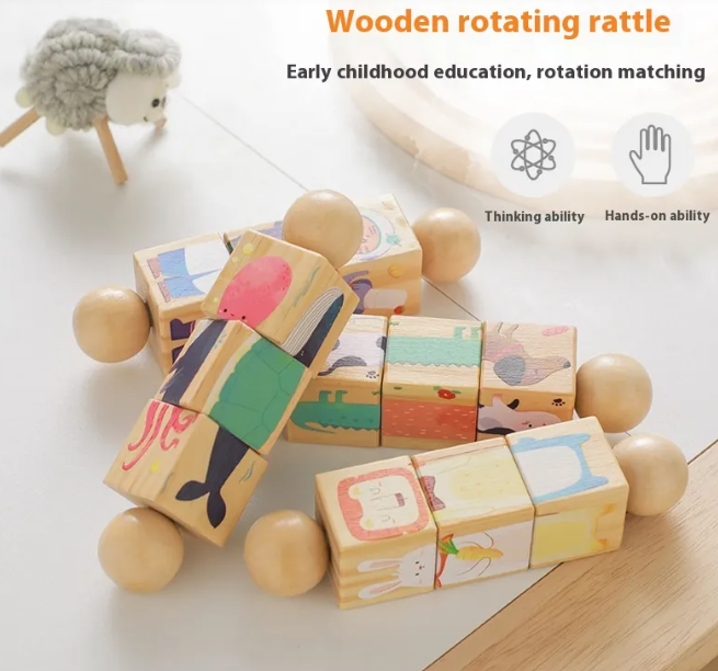 Puzzle Animal en Bois avec Clochette pour Enfants