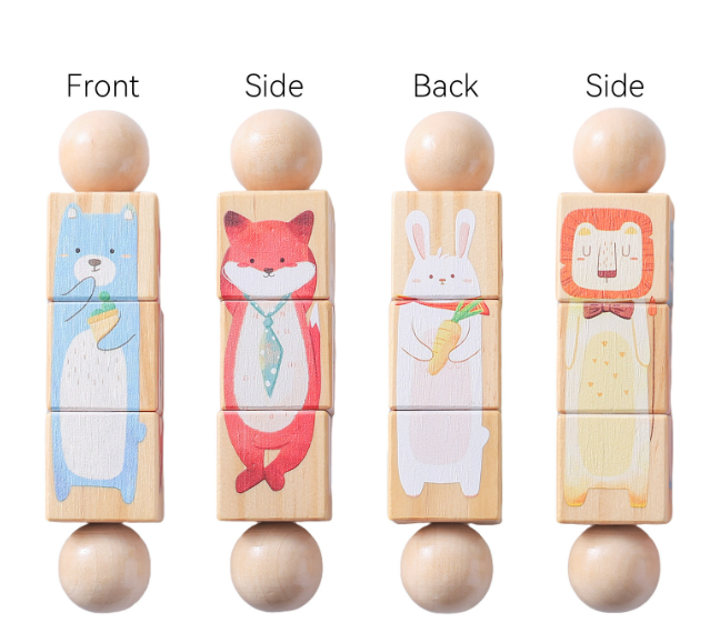Puzzle Animal en Bois avec Clochette pour Enfants