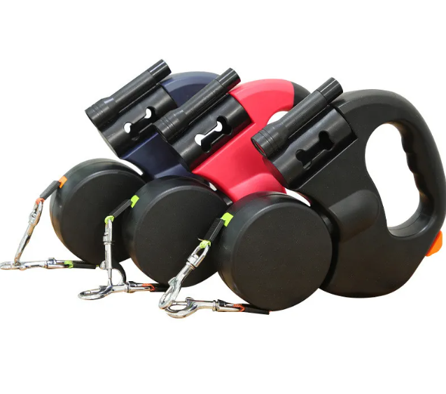 Laisse double rétractable pour chien