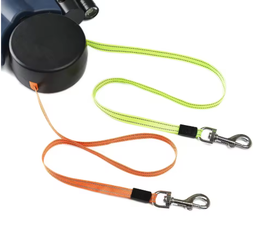 Laisse double rétractable pour chien