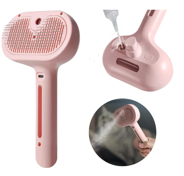 Brosse-vaporisateur pour poils d'animaux
