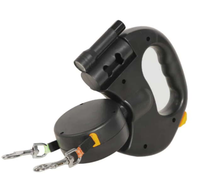 Laisse double rétractable pour chien