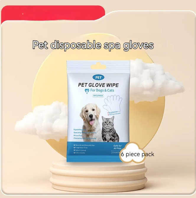 Gants et lingettes de nettoyage pour animaux de compagnie