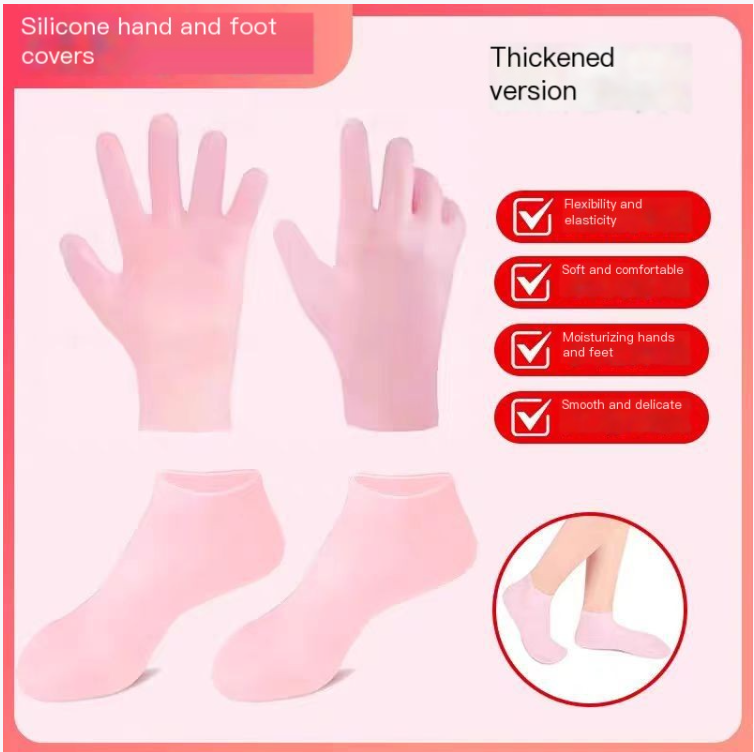 Gants et Chaussettes Hydratants en Silicone Doux
