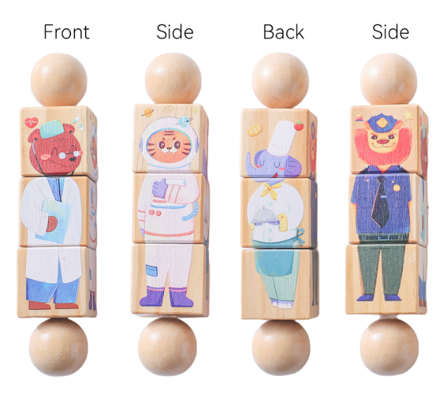 Puzzle Animal en Bois avec Clochette pour Enfants
