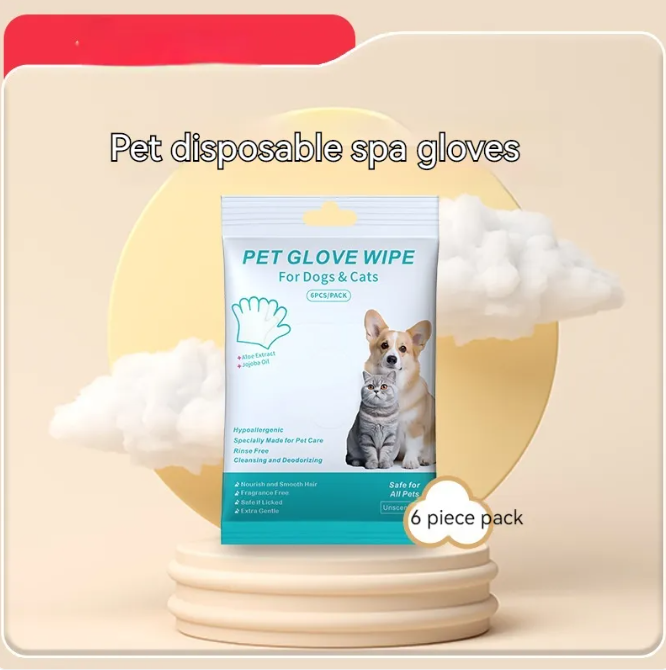 Gants et lingettes de nettoyage pour animaux de compagnie